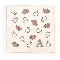Marimo Craft DBM-1444 Miffy & Boris Gauze Initial Handkerchief, M